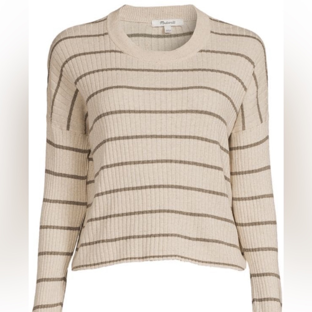 Madewell Lawson Crop Pullover Sweater in Stripe - NWT